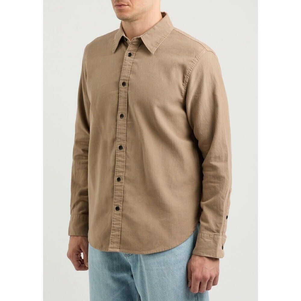 RAG & BONE Shirt Mens Small Tan Button Up Long Sleeve FINCH Corduroy $298